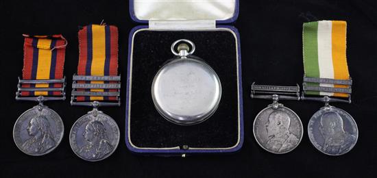 Three Boer War medals to family recipients and an Africa GSM to a naval recipient